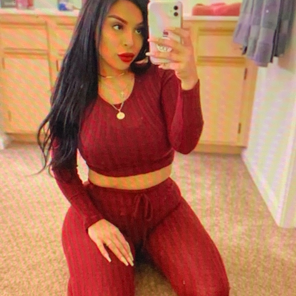 Cute burgundy set from Live Fabulously